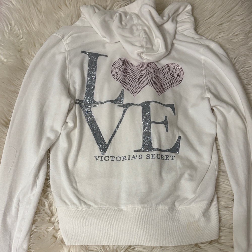 Victoria's Secret White pant suit with Pink and Gray Accents